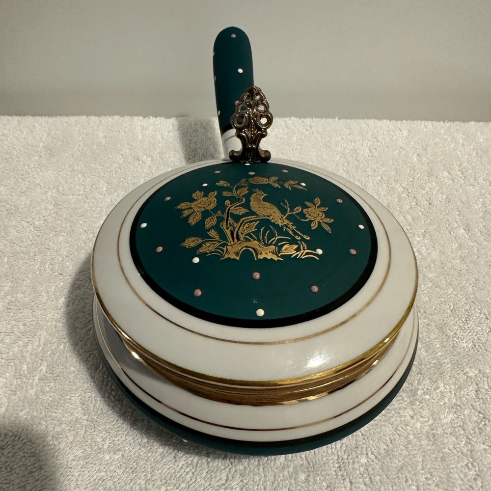 Japan Butler Crumb Catcher Green Porcelain Vintage